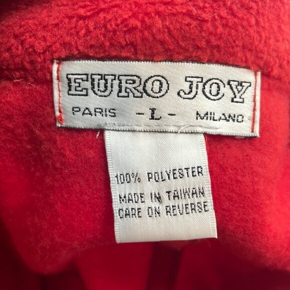 euro Joy fuzzy fleece Shacket button up unique stitches orange fall cozy sz lg - Picture 5 of 9